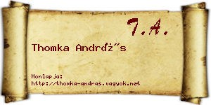 Thomka András névjegykártya