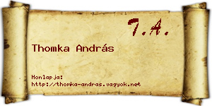 Thomka András névjegykártya